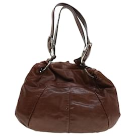 Saint Laurent-SAINT LAURENT Shoulder Bag Leather Brown 112878 Auth am4283-Brown