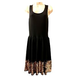 Robe de cocktail à sequins Sandro Noir Doré