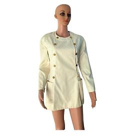 Giacca Chanel Crema in Seta e Cotone Crema