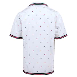 Gucci-Camisa de boliche de popeline de algodão Fil-coupé-Branco
