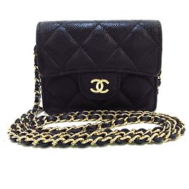 Portafoglio Chanel su catena Nero