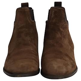 Tod's-Tod's Chelsea Ankle Boots in Brown Suede-Brown