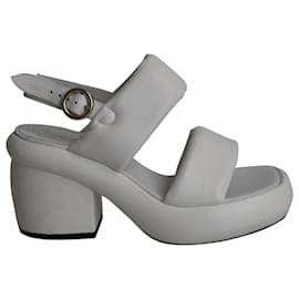 Dries Van Noten-Dries Van Noten Padded Platform Sandals in White Leather-White