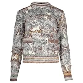 Chanel-Chanel Floral Jacquard Sweater in Multicolor Wool-Multiple colors