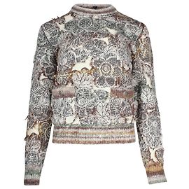 Pull Chanel Floral Jacquard en Laine Multicolore Multicolore
