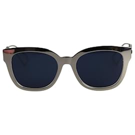 Dior-Dior Diorama 1 Mirrored Sunglasses in Silver Metal-Silvery