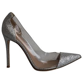 Gianvito Rossi Plexi Glitter Pumps in Silver PVC Silvery Metallic