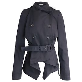 Givenchy Casaco curto com busto e cinto em algodão preto Preto