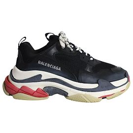 Balenciaga Baskets Triple S en Polyester Noir Noir
