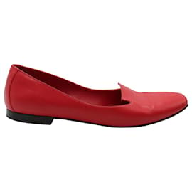 Hermès-Hermes Loafer Flats in Red Leather-Red