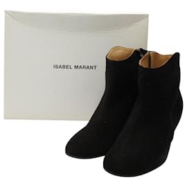 Isabel Marant-Isabel Marant Dicker Ankle Boots aus schwarzem Wildleder-Schwarz