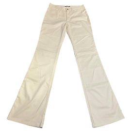 Versace flared pants cream cotton Cream
