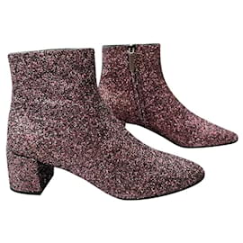 Saint Laurent-Ankle Boots-Pink