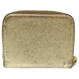 Prada-PRADA Monedero Piel Oro Auth 41254-Dorado