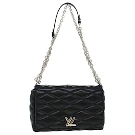 Louis Vuitton-Bolsa de ombro acolchoada LOUIS VUITTON Martage couro de bezerro preto M50216 Autenticação de LV 41876-Preto