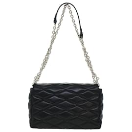 Louis Vuitton-LOUIS VUITTON Quilted Martage Shoulder Bag Calfskin Black M50216 LV Auth 41876-Black