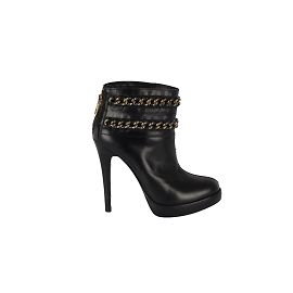 Tory Burch Ankle Boots with Chain Details Black