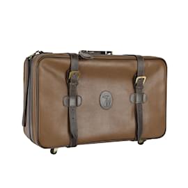 Trussardi-Trussardi Vintage Leather Luggage-Brown
