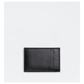 Bottega Veneta-Leather card holder with Intreccio motif-Black