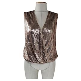 Halston Heritage Sequin Top Golden Golden