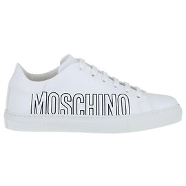 Moschino Low-Top-Sneaker mit Logo Weiß
