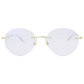 Rodada Montblanc,Óculos de sol de metal com armação oval Dourado Metálico