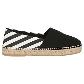 Off White Espadrilles plates à rayures blanc cassé Multicolore