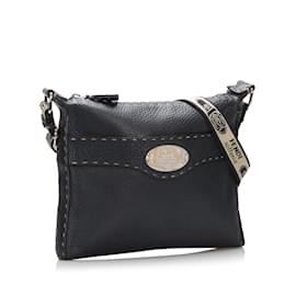 Fendi-Sac messager zippé Selleria 8BT109-Noir