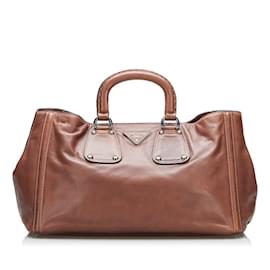 Prada-Leather Nocciolo Handbag BN1889-Brown