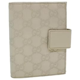Gucci-GUCCI GG Canvas Day Planner Cover Cuir Blanc 115240 Authentification4294-Blanc