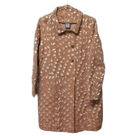 Autre Marque Oversize Mantel Altrosa mit bronzefarbenen Mustern Pink