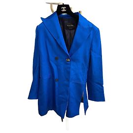Blazer in satin blu Massimo Dutti Blu