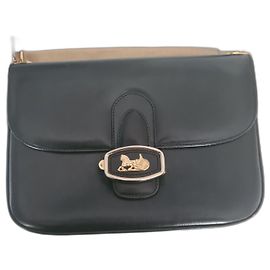 Céline Celine 1980 borsa a tracolla nera "Caleche" Nero