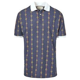 Polo in cotone Gucci G-Link Blu