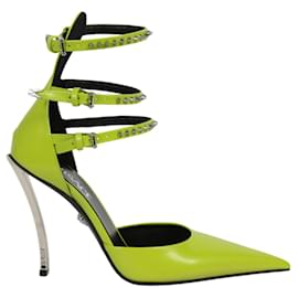 Versace-Versace Spiked Pin Point Pumps-Green