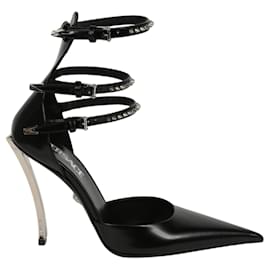 Versace-Versace Spiked Pin Point Pumps-Black