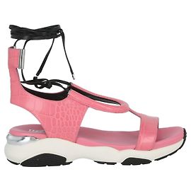 Sandales plates à lacets Salvatore Ferragamo Rose