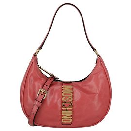 Moschino Logo Cinto Bolsa Hobo Rosa
