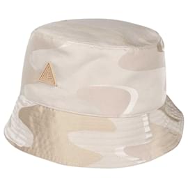 Lanvin-Lanvin chapéu balde reversível com estampa camuflada-Bege