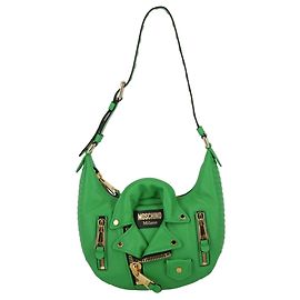 Borsa hobo giacca biker Moschino Verde