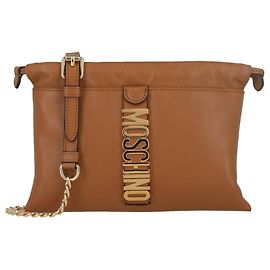 Bolsa de ombro Moschino com cordão e logo Marrom