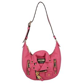 Borsa hobo giacca biker Moschino Rosa