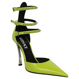 Versace-Versace Spiked Pin Point Pumps-Green