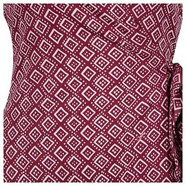Diane Von Furstenberg DvF vestido envelope Jilda Two de seda bordô e branco Branco Bordeaux