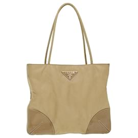 Prada-PRADA Tote Bag Nylon Beige Auth yk6796b-Beige