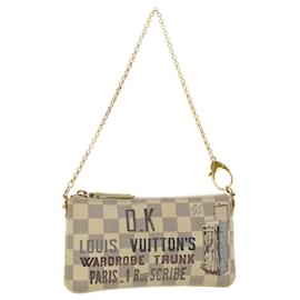 Louis Vuitton-LOUIS VUITTON Damier Azur Pochette Mira MM Zubehörtasche N63090 LV Auth am4293-Andere