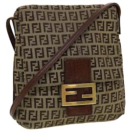 Fendi-Bolsa tiracolo de lona FENDI abobrinha marrom 2228-8BT075-TN9069 Autenticação5064-Marrom