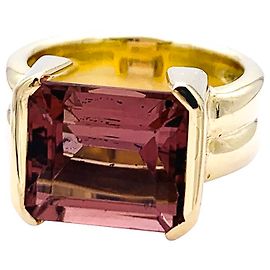 inconnue Anello in oro giallo e tormalina rosa. Altro