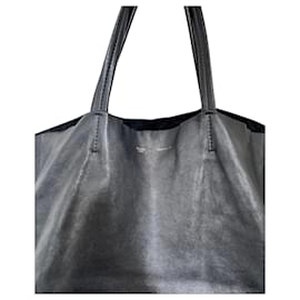 Céline-Celine Cabas Tote Bag in pelle di vitello nera Pelle-Nero