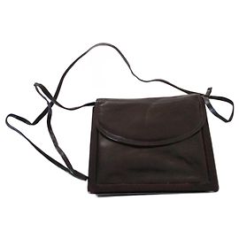 Bottega Veneta mini bag/brown leather pouch. Dark brown